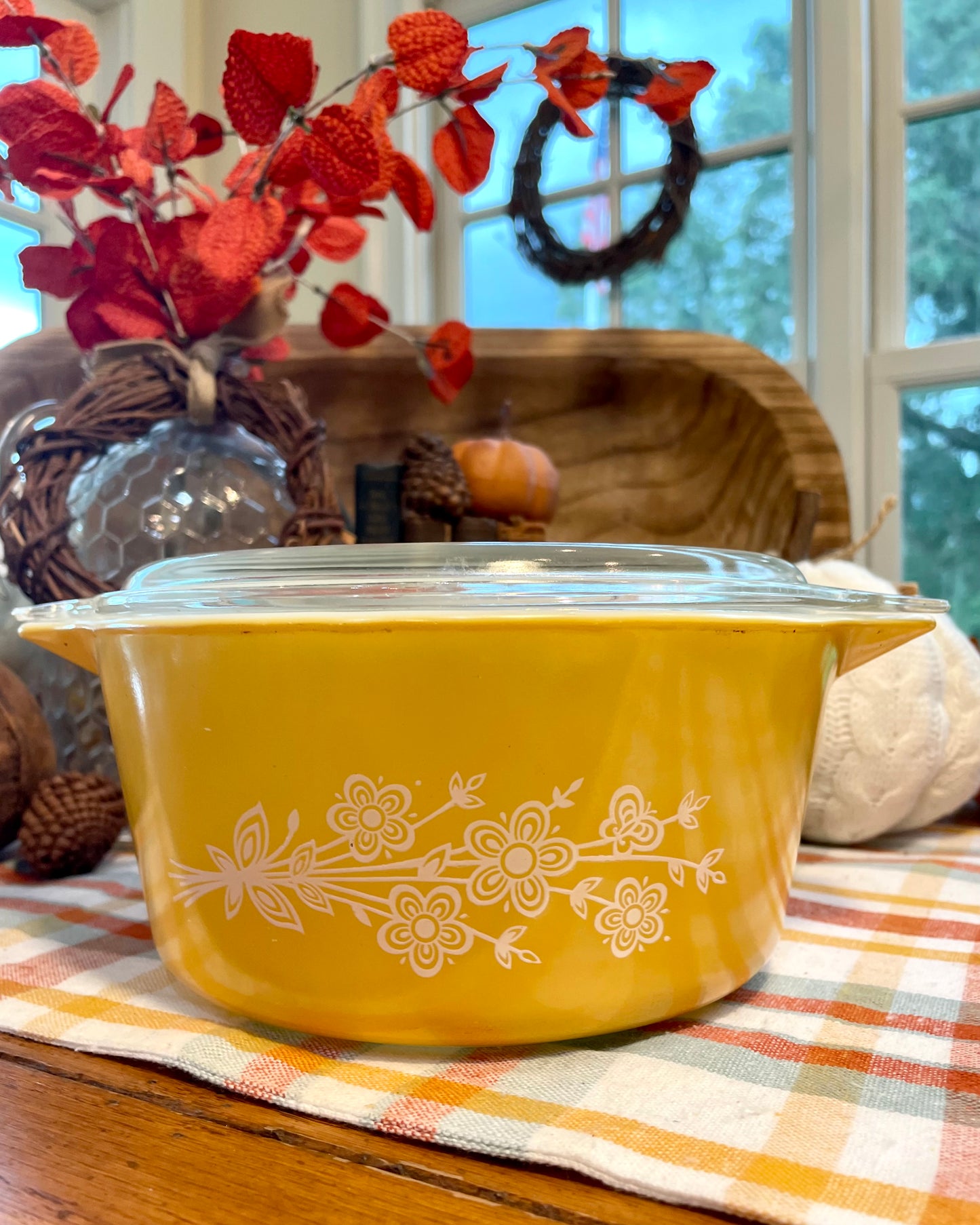 Vintage Pyrex Butterfly Gold Casserole Dishes