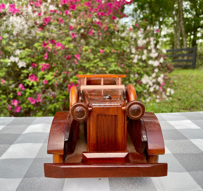 Antique Full Size WV Wood Set Mahogany Carved F108 Series 1931' Cadillac 355-A Convertible Coupe Model Car