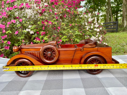 Antique Full Size WV Wood Set Mahogany Carved F108 Series 1931' Cadillac 355-A Convertible Coupe Model Car