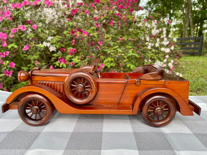 Antique Full Size WV Wood Set Mahogany Carved F108 Series 1931' Cadillac 355-A Convertible Coupe Model Car