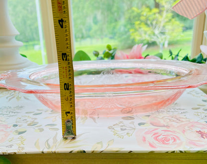 Antique Pink Depression Glass Jeannette Adam Etched Rectangular Dish