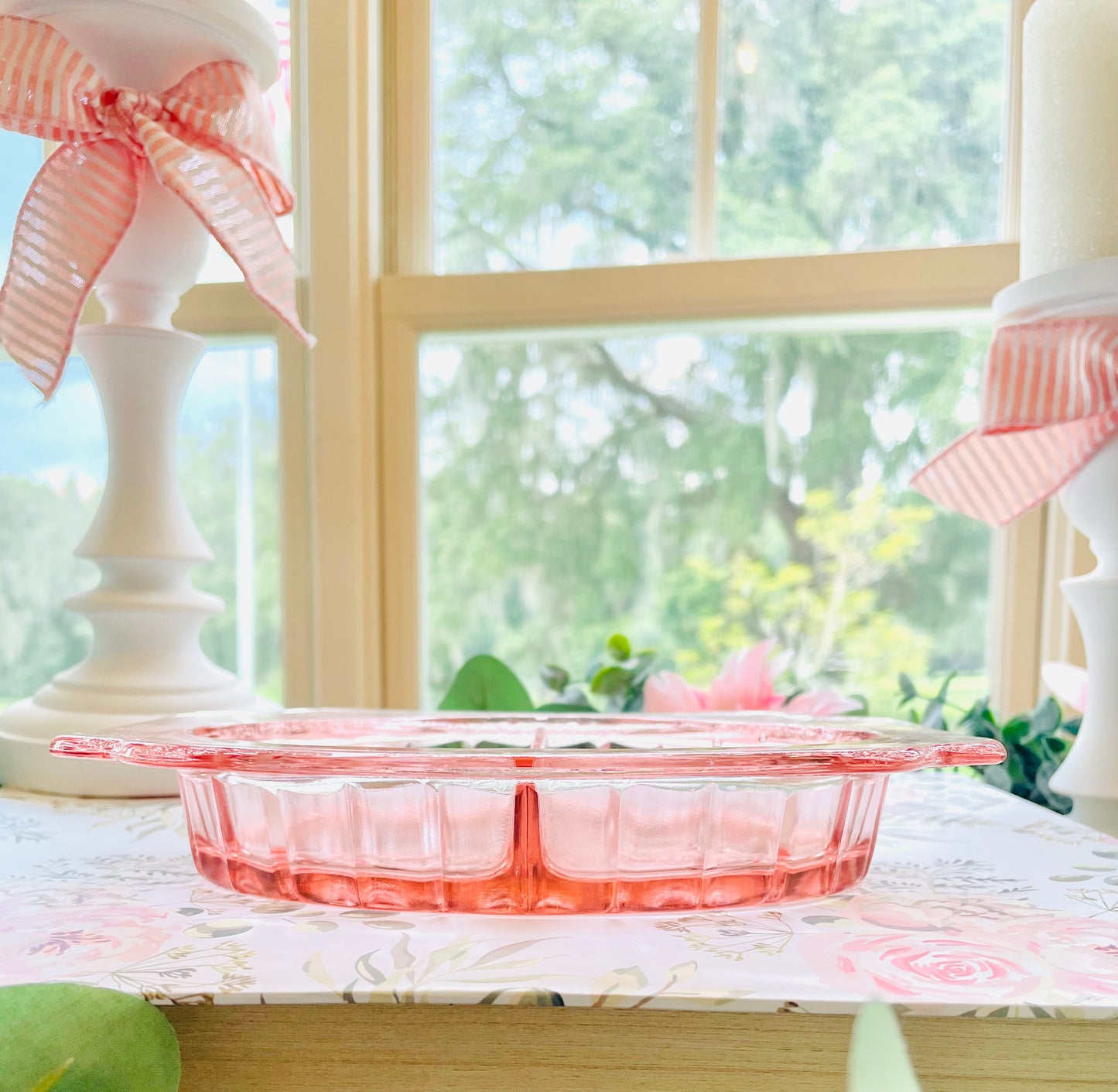 Depression Glass Candy Bowl, Jeannette Glass Company, Swirl, Pink, 1937  1938 -  New Zealand