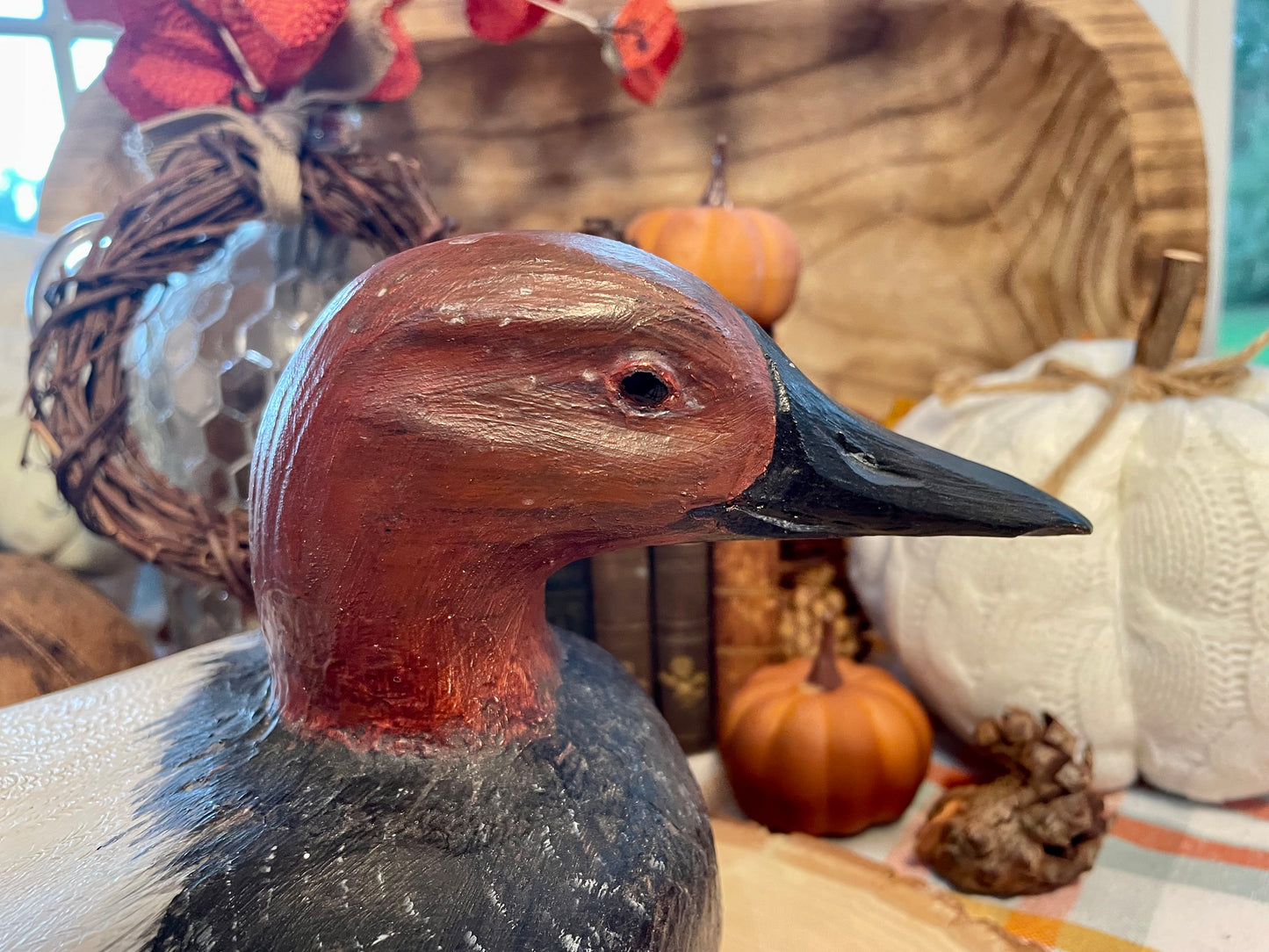 Vintage Muscovy Wooden Duck Decoy