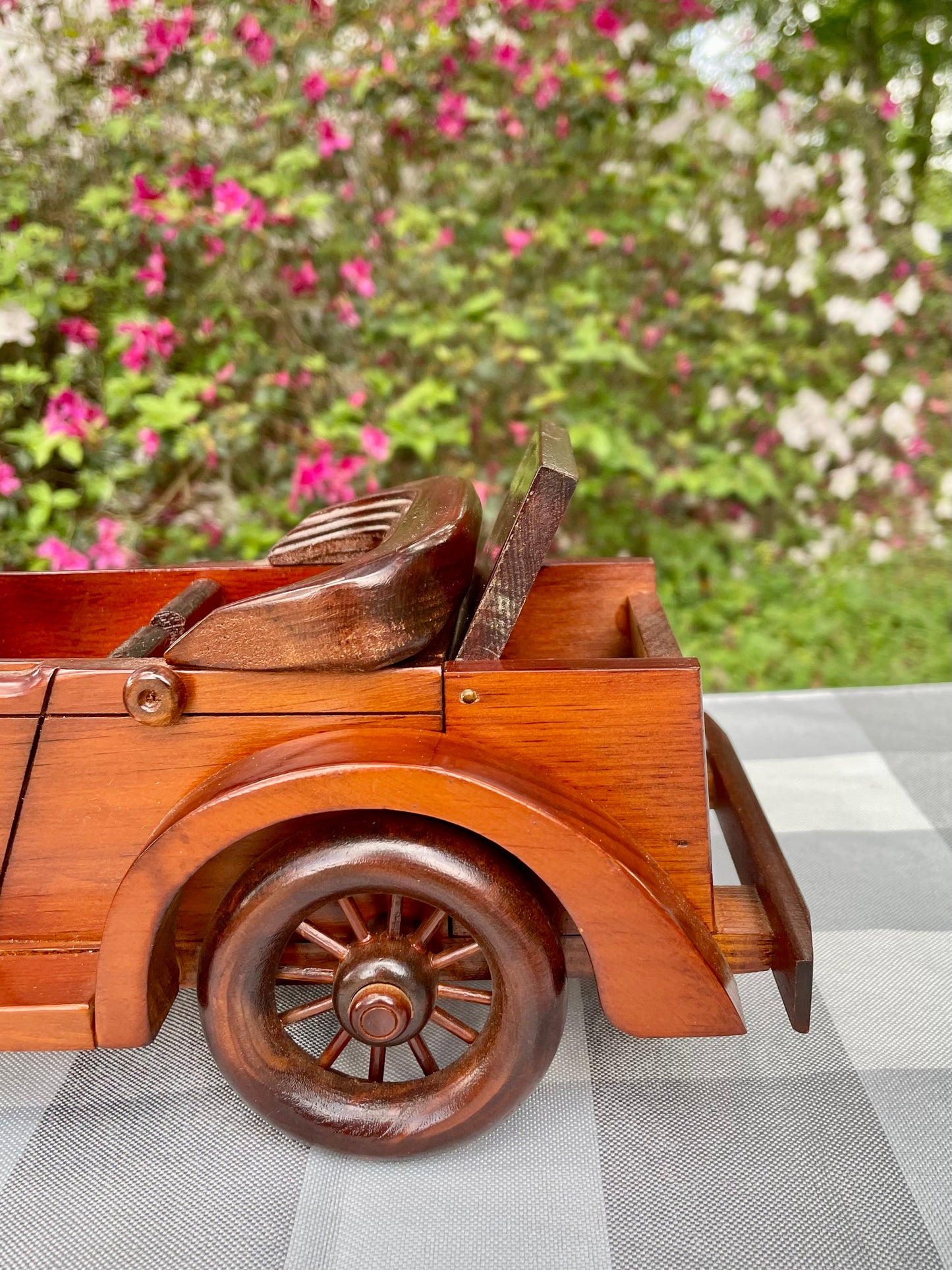 Antique Full Size WV Wood Set Mahogany Carved F108 Series 1931' Cadillac 355-A Convertible Coupe Model Car