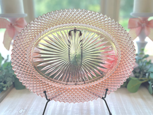 Antique Miss America Pink Depression Glass Oval Party Platter