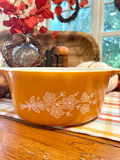 Vintage Pyrex Butterfly Gold Casserole Dishes