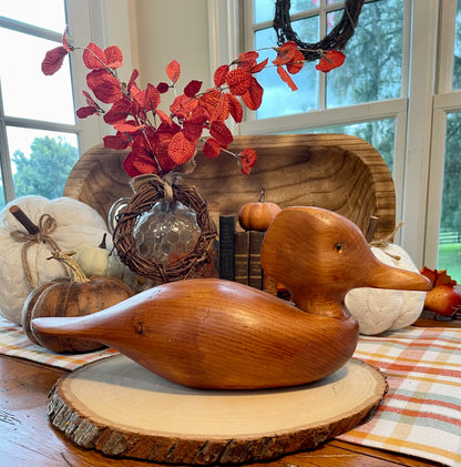 Vintage Solid Oak Duck Decoy