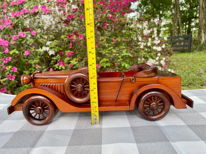 Antique Full Size WV Wood Set Mahogany Carved F108 Series 1931' Cadillac 355-A Convertible Coupe Model Car