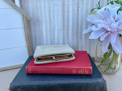 Antique Park Lane Pearl White and Gold Folding Twist Top Wallet