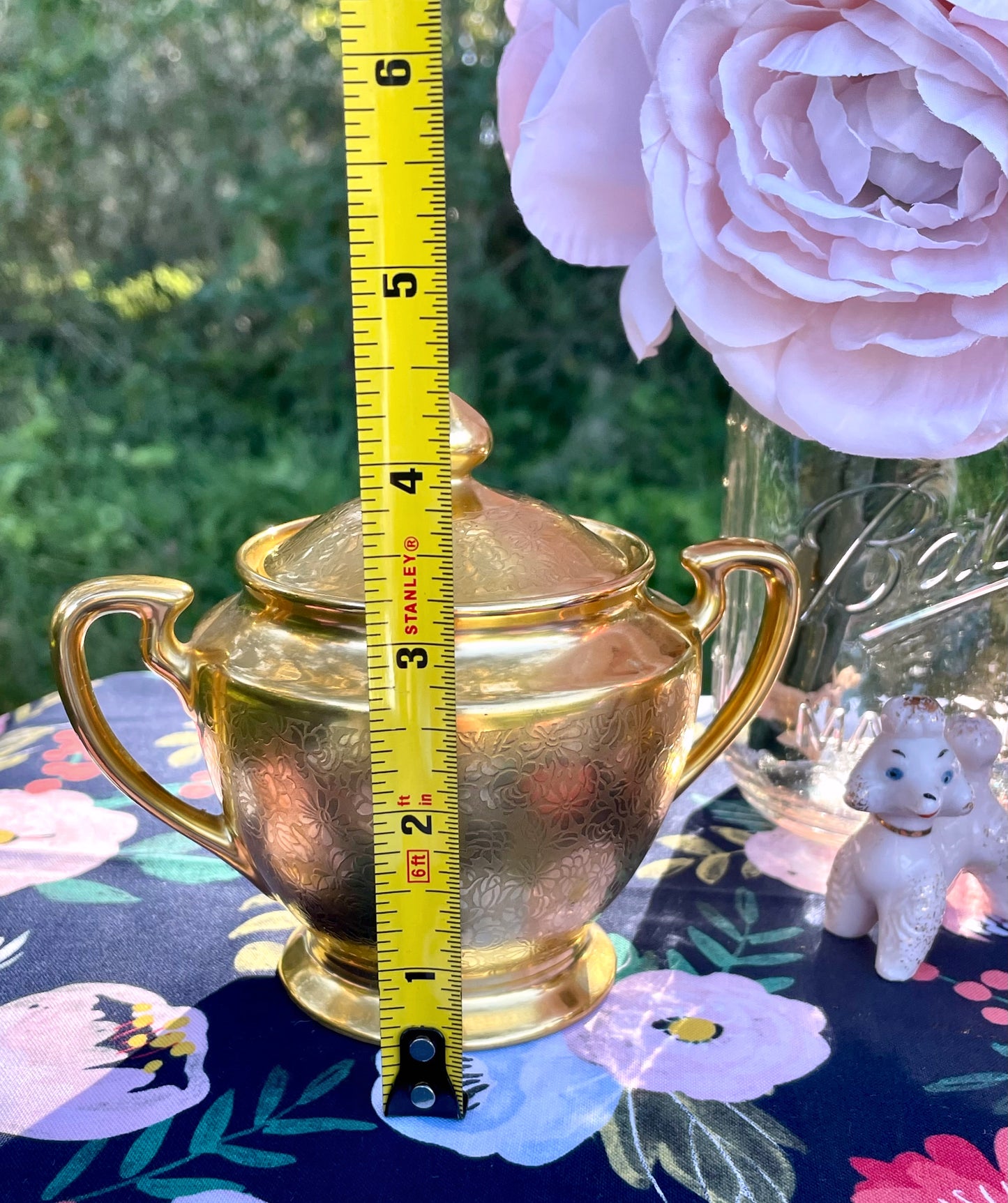 Vintage 1930s Pickard Cream and Sugar Bowls