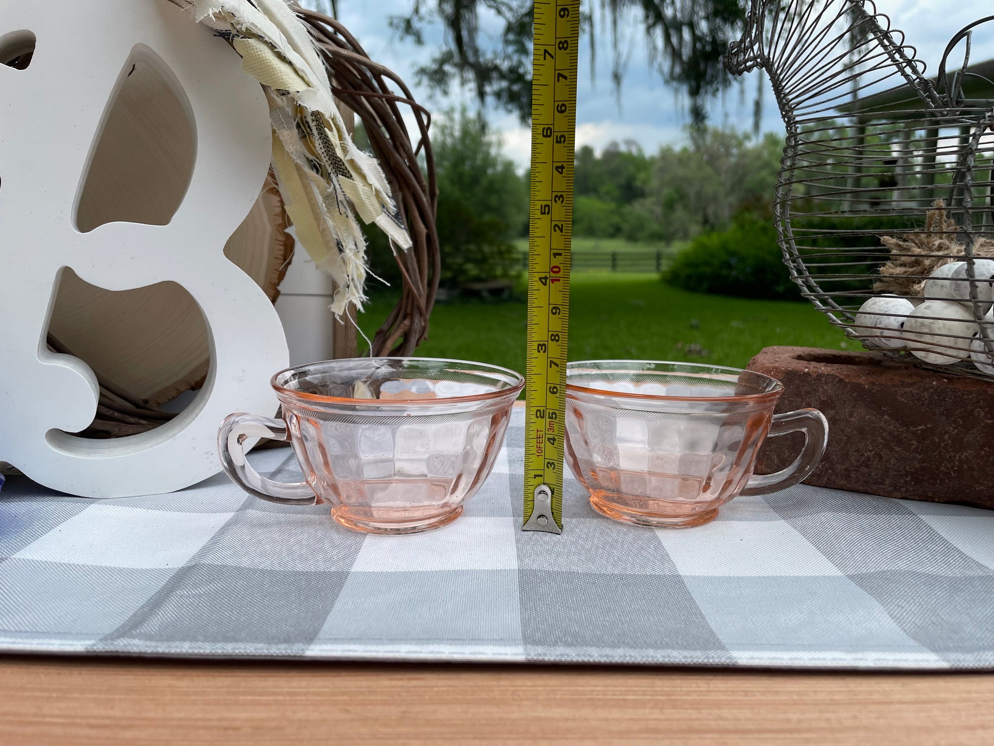 Glass cups + saucers (set of 2)