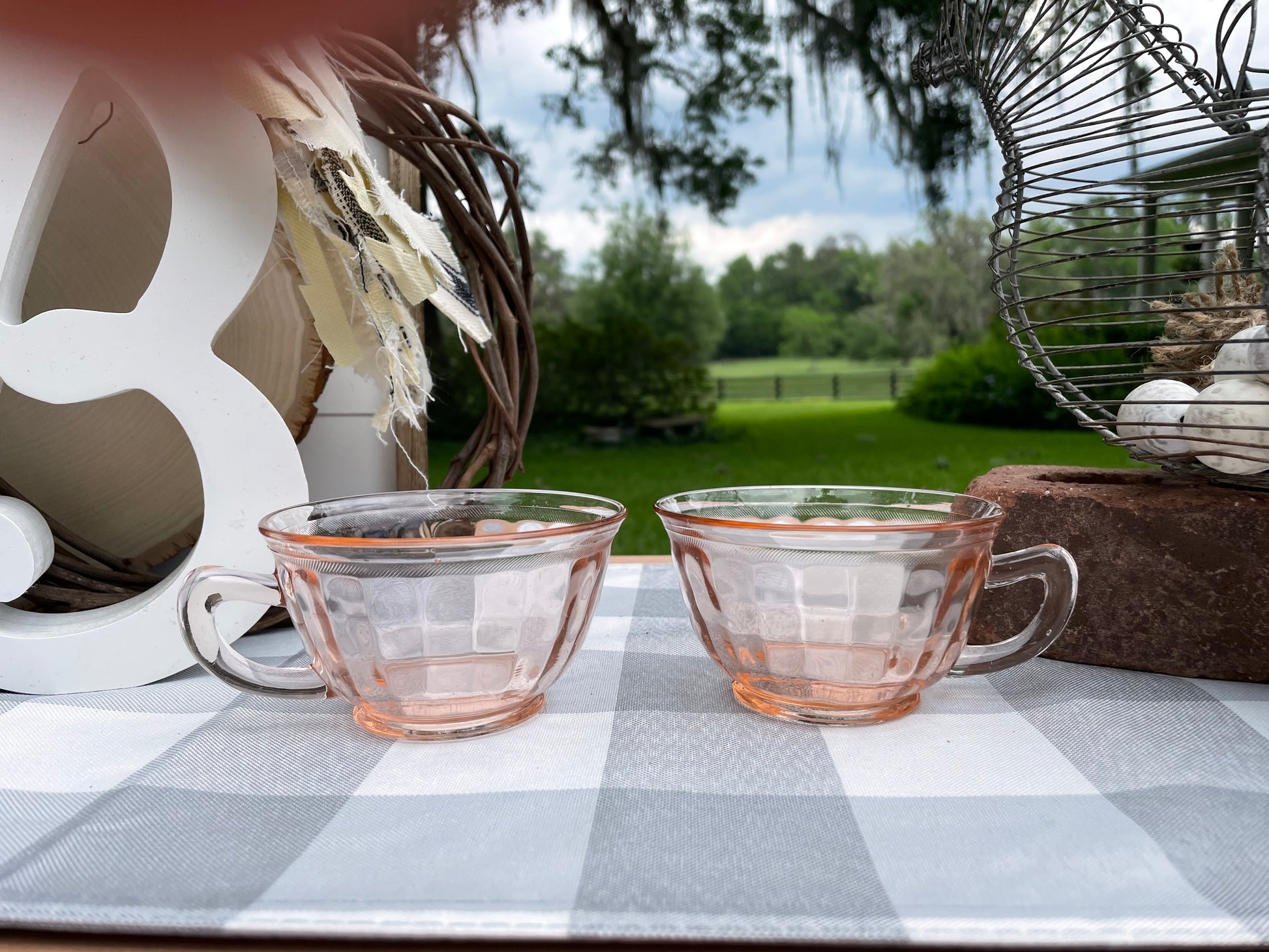 Pink Glass Tea Set Vintage Depression Glass Cups & Saucer Sets Madrid  Pattern Coffee Coffee Cups Tea Party Punch Glass 8 Sets Collector Gift -   Norway