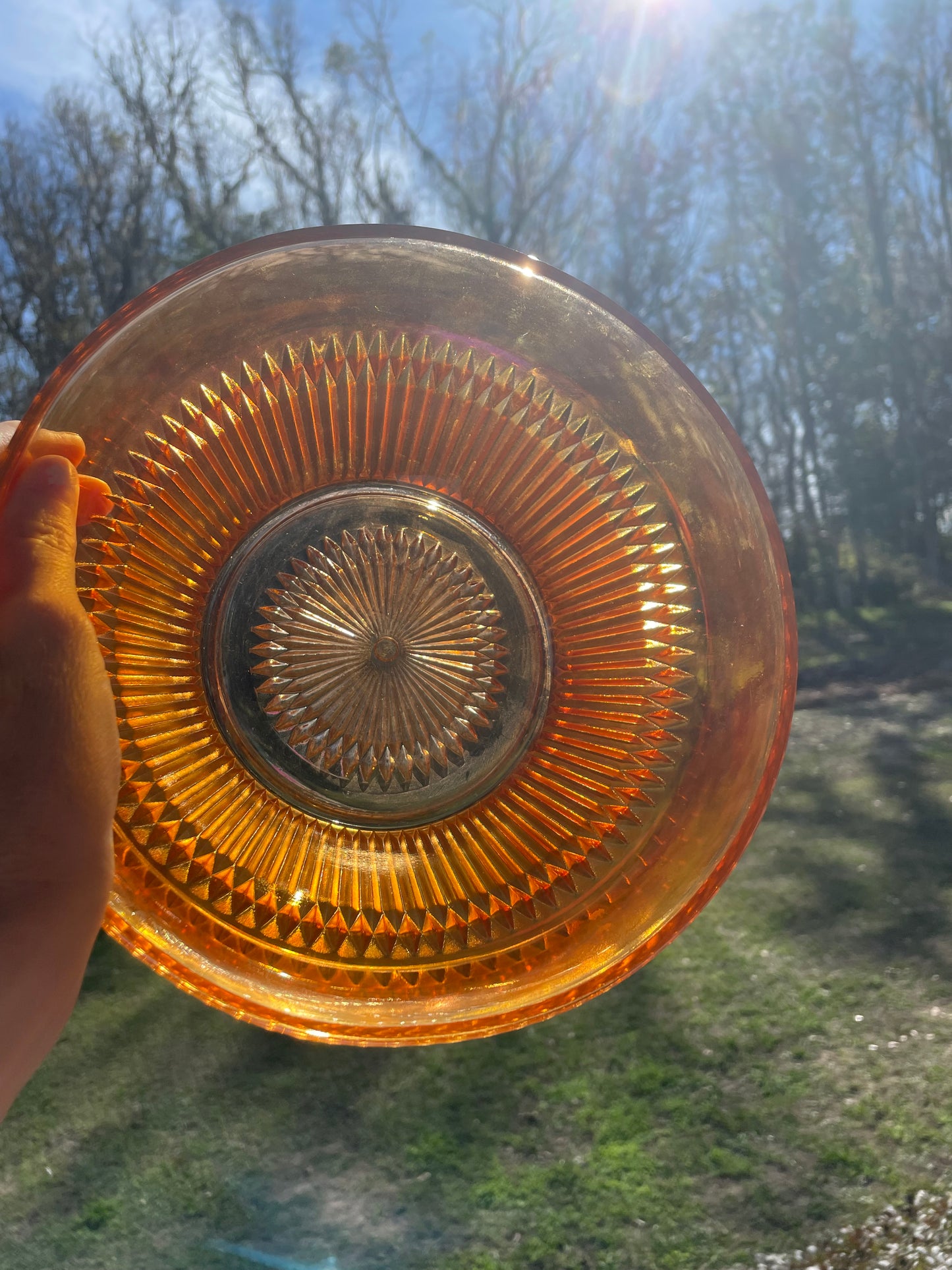 Vintage Marigold Iridescent Imperial Carnival Glass 9 in. Salad / Mixing Bowl