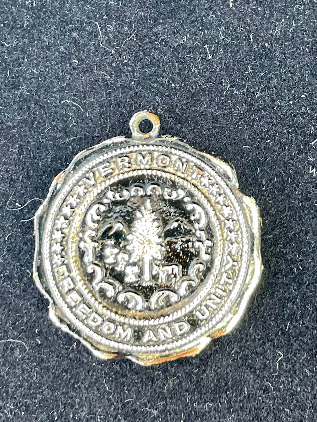 Vintage Vermont State Coin like Pendant with Nixon on the Back