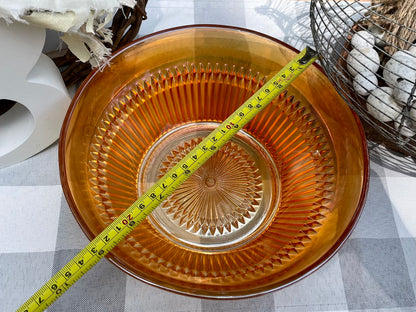 Vintage Marigold Iridescent Imperial Carnival Glass 9 in. Salad / Mixing Bowl