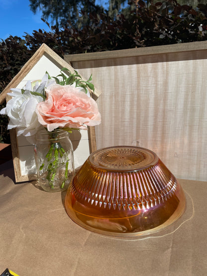 Vintage Marigold Iridescent Imperial Carnival Glass 9 in. Salad / Mixing Bowl