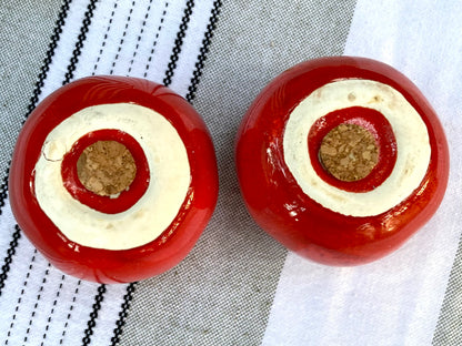 Vintage Garden Fresh Tomato Salt & Pepper Shakers Ceramic Hand Painted