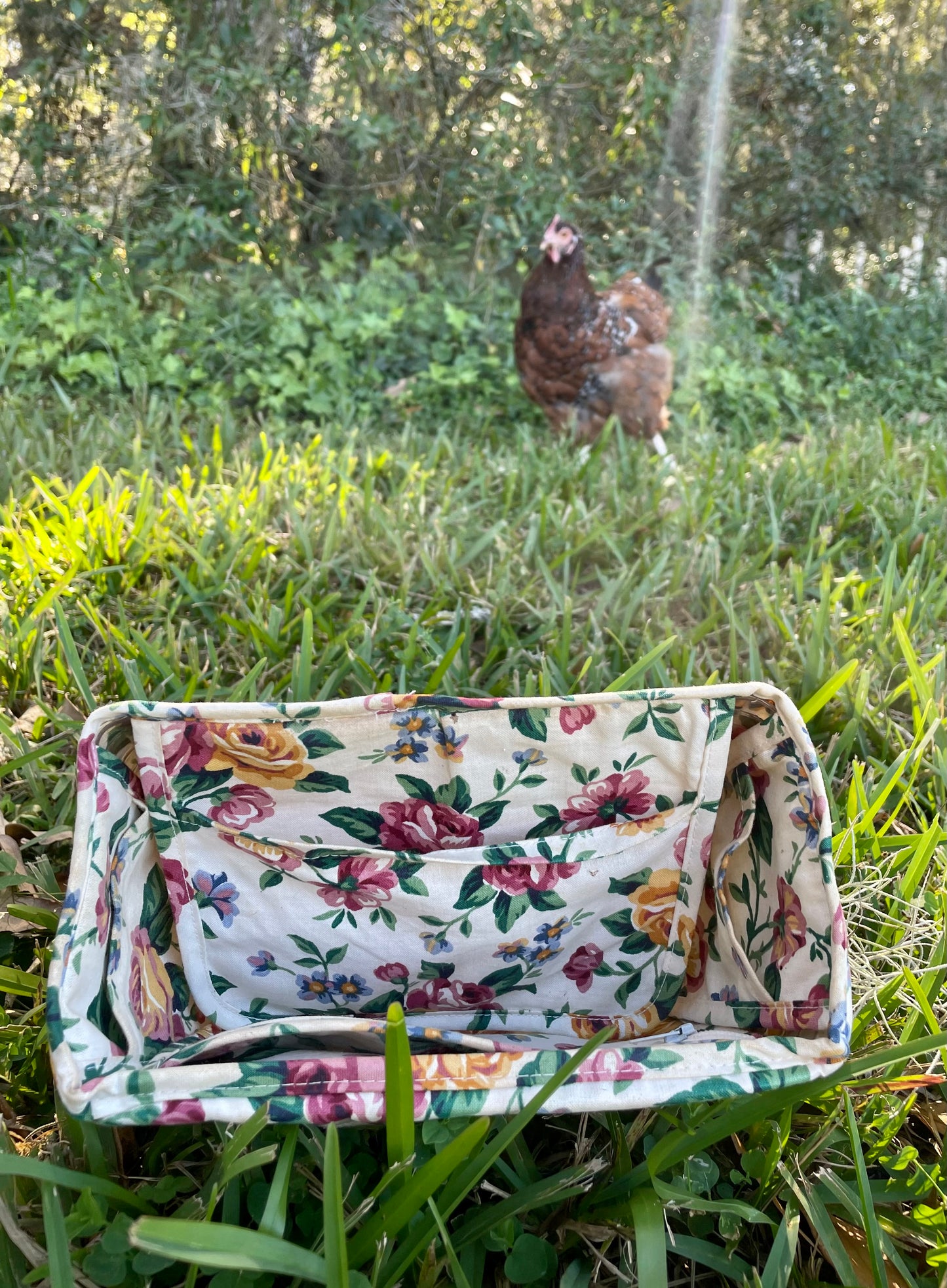 Vintage Longaberger Picnic Basket Purse with Leather Strap