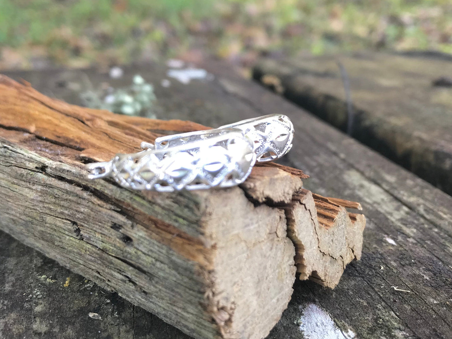 Sterling Silver Hoop Earrings with a Triangle Pattern