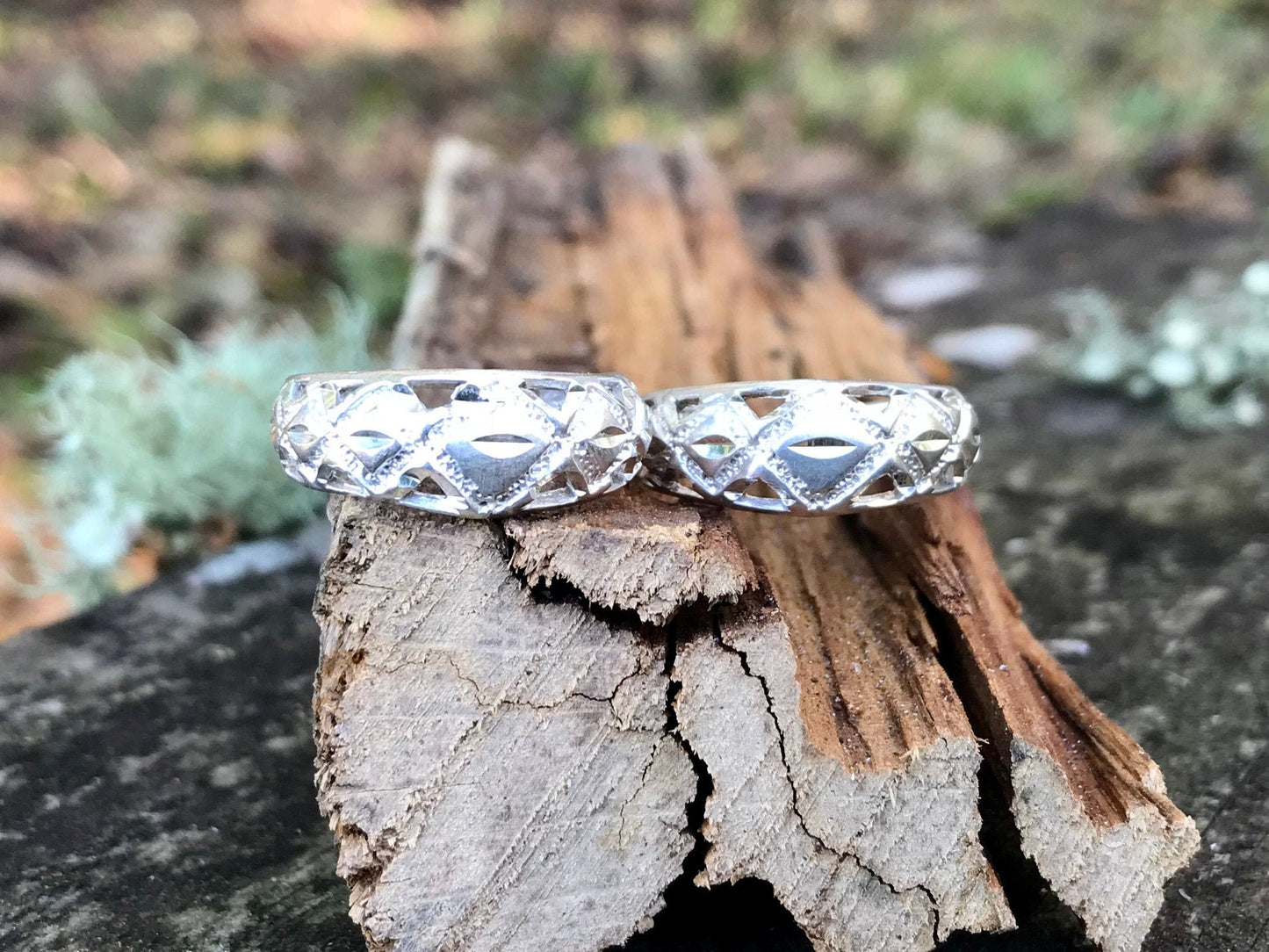 Sterling Silver Hoop Earrings with a Triangle Pattern