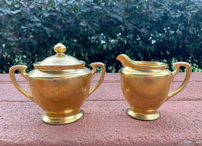 Vintage 1930s Pickard Cream and Sugar Bowls