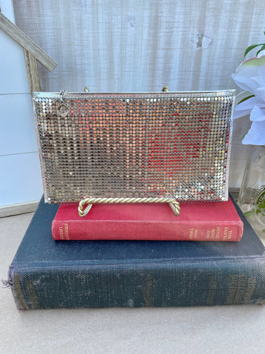 Vintage Silver Chain Mail Mesh Clutch