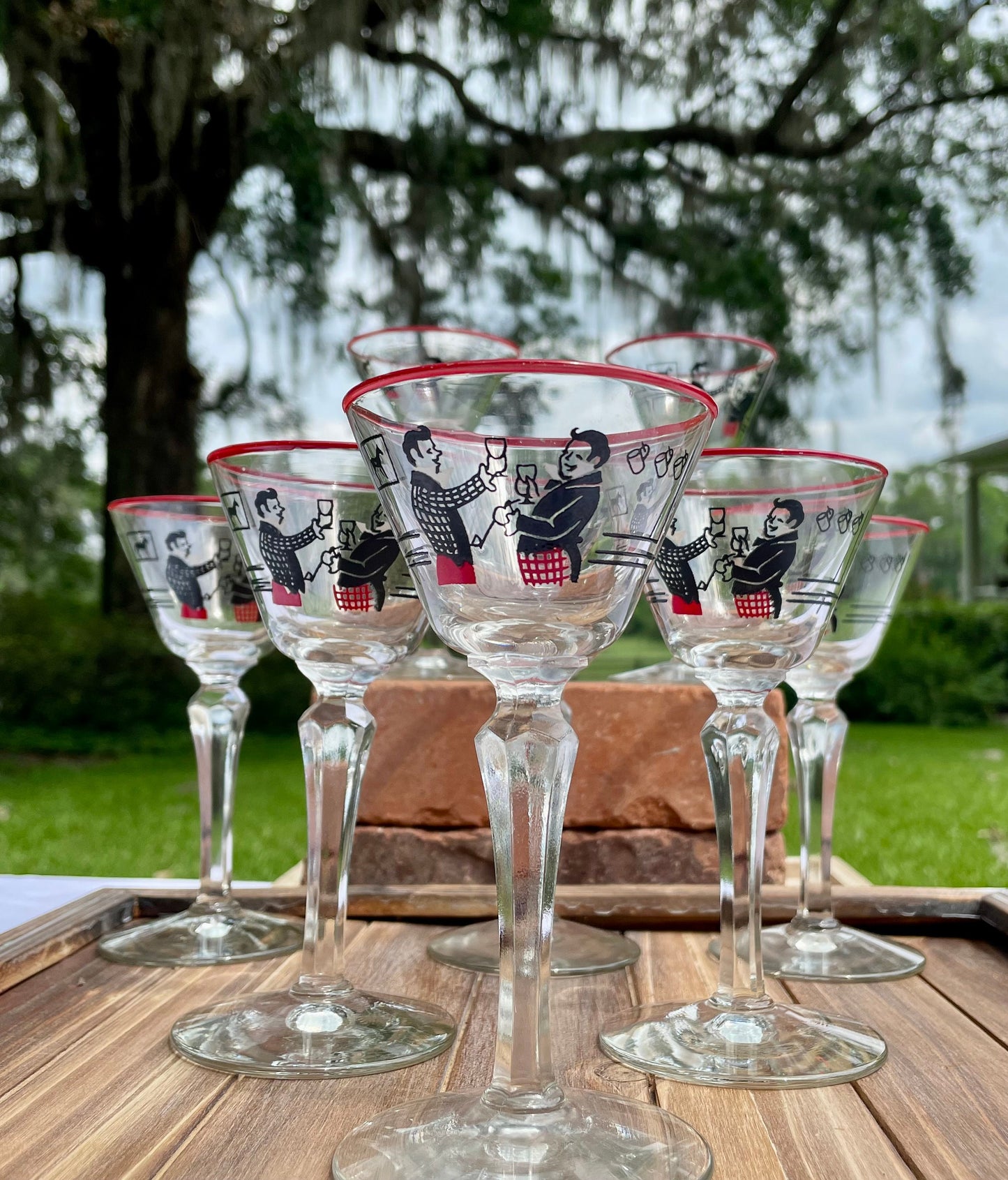 Shimmering Chrome Martini Glasses (set of 8)
