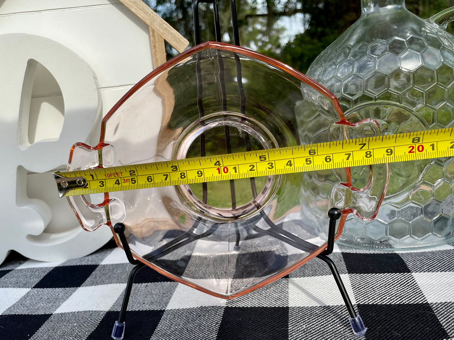 1930s Antique Imperial Glass Pink Depression Glass Molly Bowl with Ornate Handles 7.25 inch