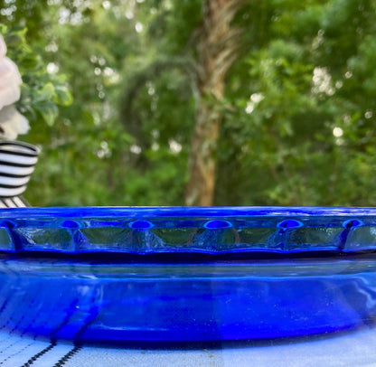 Vintage Cobalt Blue 11 inch Pyrex Glass Pie Baking Dish BAKEWARE