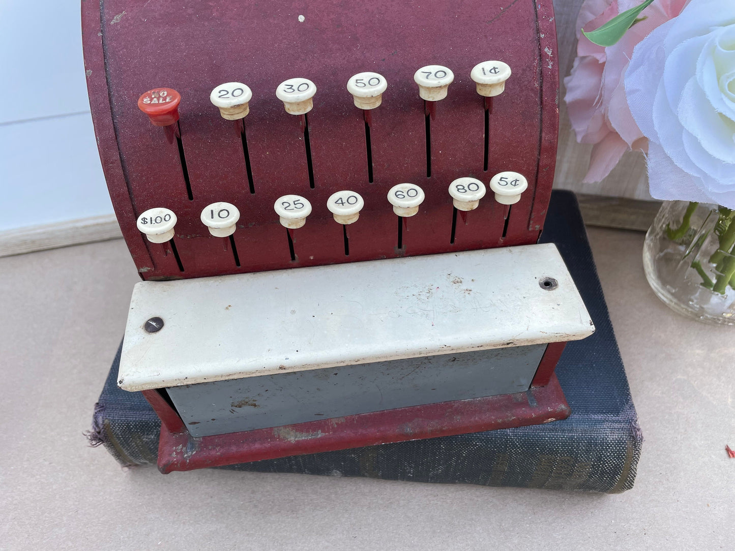 Vintage 1950s Tin Toy Cash Register