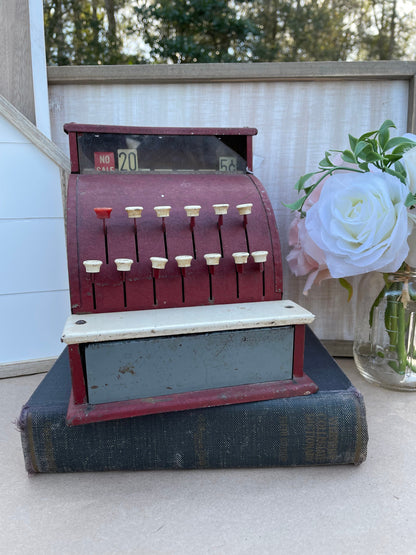 Vintage 1950s Tin Toy Cash Register