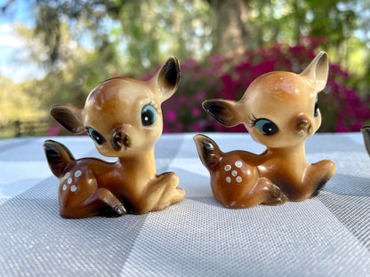 Vintage Plastic Tiny Deer Christmas Figurines Set of 4