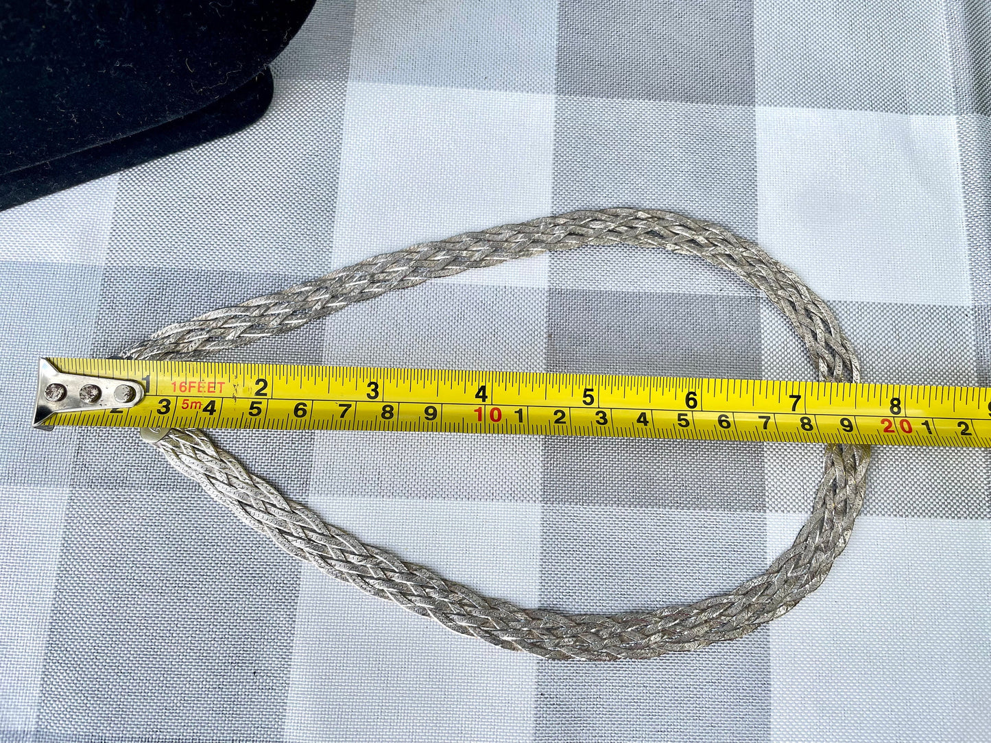 Vintage Italian Herringbone 4 Strand Braided 16" Choker Necklace