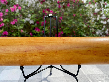 Vintage Farmhouse Maple Wood Rolling Pin with Red Painted Handles