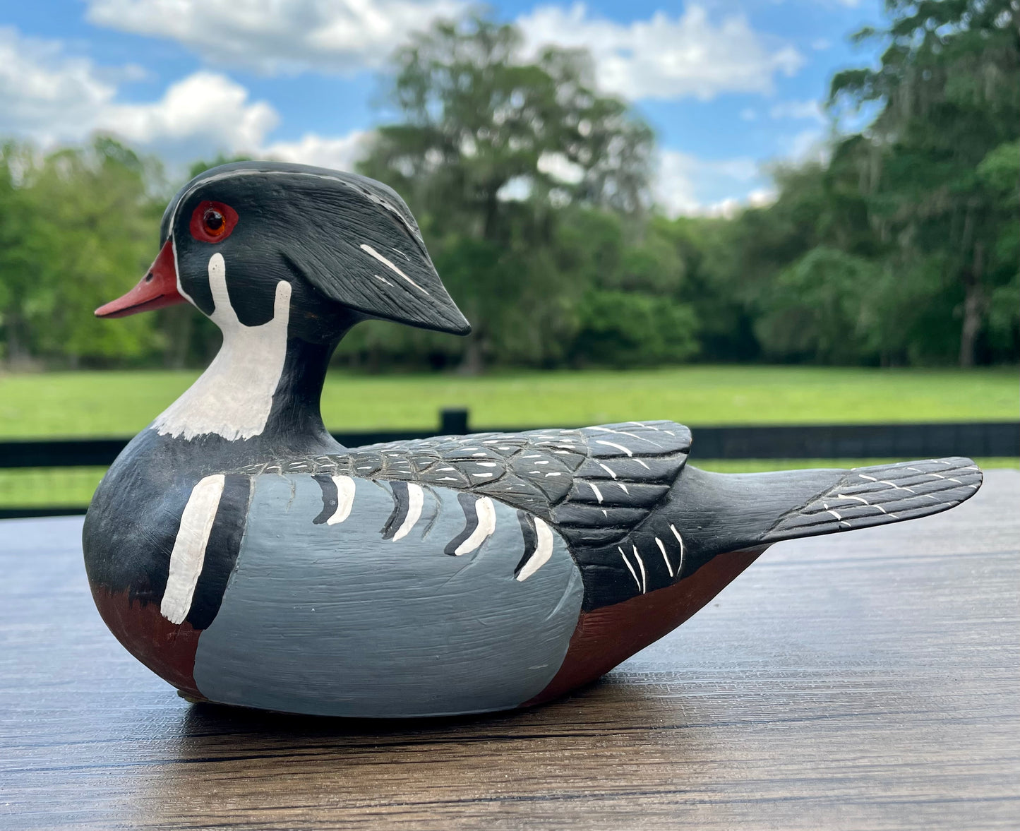 Vintage Hand Carved and Painted Wooden Water Foul Drake Female Duck Decoy