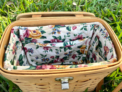 Vintage Longaberger Picnic Basket Purse with Leather Strap