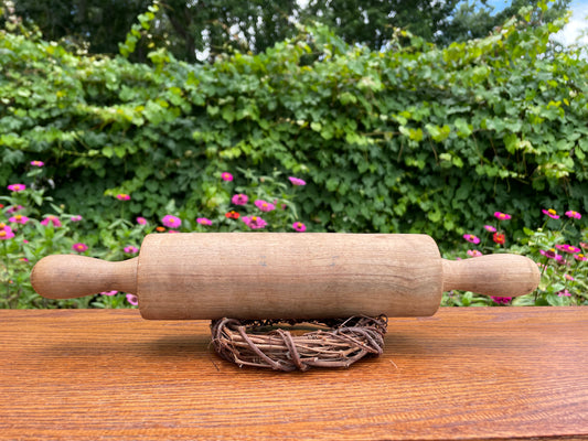 Vintage Maple Colored Solid Wood Large Rolling Pin